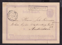 526 DT - Entier Postal Cachet Ambulant HAARL.-HELDER 1871 , Griffe Encadrée ZANDPOORT , Vers Amsterdam - Spoorwegzegels