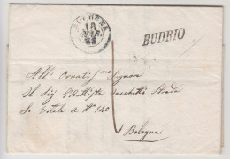 Budrio Per Bologna,lettera Con Contenuto Con 1 Baj 17 Maggio 1853 - ...-1929 Prephilately