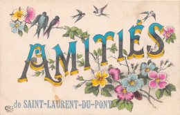 Amitiés De SAINT-LAURENT-du-PONT (Isère) - Ecrit 1918 (2 Scans) - Saint-Laurent-du-Pont