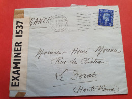 GB - Enveloppe De L'Hôtel York De Londres Pour La France En 1940 Avec Contrôle Postal - JJ 112 - Briefe U. Dokumente