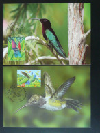 Carte Maximum Card (x2) Colibri Humingbird Guadeloupe + Martinique 2003 Ref 102052 - Colibrì