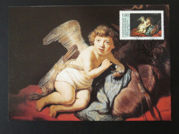 Carte Maximum Card Art Tableau Painting Rembrandt Tir à L'arc Archery Liechtenstein 2000 Ref 102320 - Rembrandt
