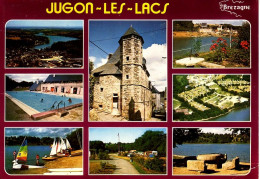 Jugon Les Lacs 8 Vues: Le Lac, L'hôtel Sevoy, Vue Générale, Le Camping Et La Piscine, Timbrée En 1983 - Jugon-les-Lacs