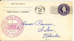 USA Postal Stationery Cover Stroudsburg 21-6-1934 Post Office Dedication With Cachet - 1921-40