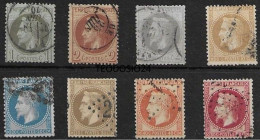 FRANCIA FRANCE 1863/70 YVERT 25/30 CAT 177 EUROS. - 1863-1870 Napoléon III Lauré