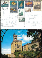 San Marino Postcard To Austria 1969. Marine Life Dolphins Octopus Fishes Stamps - Covers & Documents