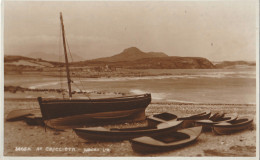 AT CRICCIETH - SAILING BOAT ON SHORE - Caernarvonshire