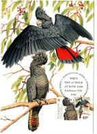 Australia 1998 Endangered Birds,Red-tailed Black Cockatoo, Maximum Card, - Maximum Cards