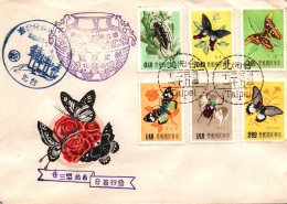 1958 Taiwan Formosa Republic Of China FDC Cover Butterflies - Brieven En Documenten