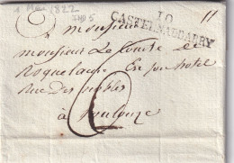 France Marque Postale - 10 / CASTELNAUDARRY - Avec Texte - 1822 - 1801-1848: Vorläufer XIX