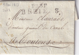 France Marque Postale - P33P / BEZIERS - Avec Texte - 1803 - 1801-1848: Precursori XIX