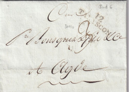 France Marque Postale - 12 / TARASCON - Avec Texte - 1801 - 1801-1848: Precursors XIX