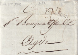 France Marque Postale - 12 / TARASCON - Avec Texte - 1800 - 1801-1848: Vorläufer XIX