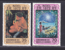 NOUVELLES-HEBRIDES N°  374 & 375 ** MNH Neufs Sans Charnière, TB (D5367) Tableaux Noël - 1973 - Neufs