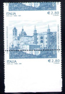 2008 Repubblica Italiana, 2.80€ Urbino, Italia E Valore Ripetuti 3117 Db MNH** - Varietà E Curiosità
