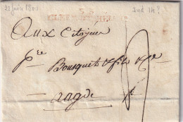 France Marque Postale - 33 / CLERMONT L'HERAULT En Rouge - Avec Texte - 1800 - 1801-1848: Précurseurs XIX