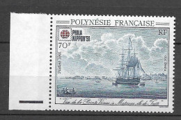 Série Neuve** Polynésie Française  N° 394 YT, Phil Nippon 91, Pointe Vénus, Voilier - Neufs