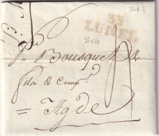 France Marque Postale - 33 / LUNEL - Avec Texte - 1800 - 1801-1848: Precursori XIX