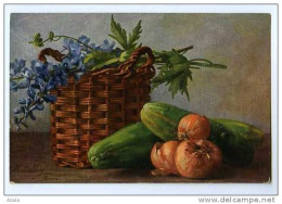 014245  -  Par M. BILLING  -  Le Panier, Les Courgettes Et Les Oignons - Billing, M.