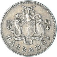 Monnaie, Barbade, 25 Cents, 1981 - Barbades