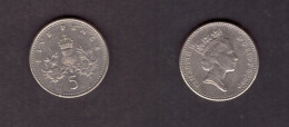 GREAT BRITAIN   5 PENCE 1990 (KM # 937b) #7288 - 5 Pence & 5 New Pence