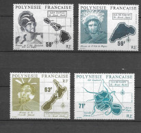 Série Neuve** Polynésie Française  N° 354-357 YT, Le Monde Maohi, île De Pâques, Hawaï, Tahiti, Nlle Zélande - Neufs