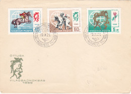 HORSE RACE, SHOOTING, ATHLETICS, SWIMMING, FENCING, PENTATHLON, SPORTS, COVER FDC, 1969, HUNGARY - Fencing