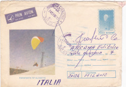 ALOUETTE SKY GLIDER, PARACHUTTING, SPORTS, COVER STATIONERY, 1994, ROMANIA - Paracaidismo