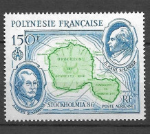 Série Neuve** Polynésie Française PA N° 192 YT, Stockholmia 86, Expédition Cook, Savants Suédois, Carte De Tahiti - Neufs