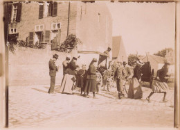 Guérande * Place Et Villageois * Photo Ancienne Albuminée Circa Vers 1900 Format 12x9cm - Guérande