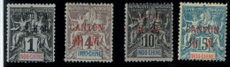 Aa5655c  -  French CANTON - STAMP - Yvert # 1 + 3 + 6 + 7   Mint  MH + MNH - Neufs