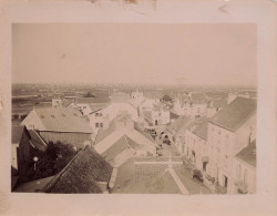 Guérande * Vue Aérienne Et Rue Du Village * Photo Ancienne Albuminée Circa Vers 1900 Format 12x9cm - Guérande