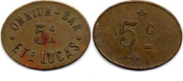 MA 23982 / Paris 5 Centimes Omnium Bar - Ets Lucas TTB - Profesionales / De Sociedad