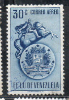 VENEZUELA 1951 AIR POST MAIL AIRMAIL COAT OF ARMS AND STATUE OF SIMON BOLIVAR 30c USED USATO OBLITERE' - Venezuela