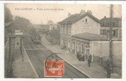 Cp, Chemin De Fer, Train Arrivant En Gare, 91, PALAISEAU, Voyagée 1914 - Estaciones Con Trenes