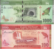 Sri Lanka 100 Und 1000 Rupees 2020 Bankfrisch UNC - Otros – Asia
