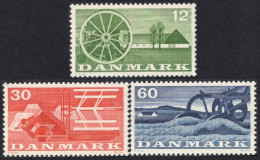 Dinamarca 1960 Correo 386/88 **/MNH Agricultura. (3sellos)  - Unused Stamps