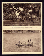 LOT 2 CPA NOUVELLES HEBRIDES - CANAQUES EN PIROGUE - JEUNES BOYS DE PAOUMA - Vanuatu