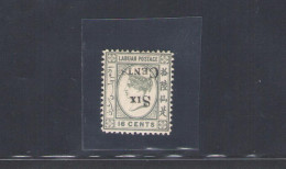 1892 LABUAN - North Borneo - Stanley Gibbson N 50a - 6 Cent On 16 Cents - Soprastampa Capovolta - MH* - Certificato Mart - Autres & Non Classés