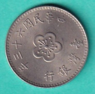 Taiwan-  - 1 Dolar.. 1974 .Y536 - Taiwán