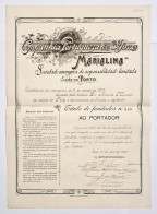 PORTUGAL-PORTO-Companhia Portugueza Das Minas "Marialina"- Titulo De Fundadros Nº 310 - 01ABR1910 - Mines