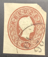 Österreich 1861 Seltener 25 Kr  Ganzsache Ausschnitt Gestempelt !  (Austria Postal Stationery Cut Out Autriche - Gebruikt