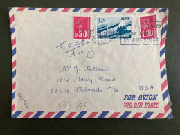 LETTRE Par Avion Pour USA TP M DE BEQUET 1,00 + 0,50 + APES 2,75 OBL.MEC.29-11 1977 02 LAON CENTRALISATEUR AISNE + TAXE - 1971-1976 Marianne (Béquet)