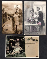 Lot De 3 Cartes Fantaisies - Avis De Naissance - Geburt