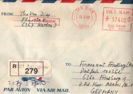 ! Einschreiben 1993, Airmail Cover, Tan Dihn, Vietnam, Meter Cancel - Viêt-Nam