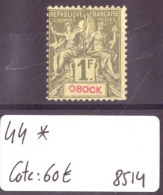 OBOCK - No Yvert 44 * ( NEUFS AVEC CHARNIERE ) -   COTE: 60 €  - ( WARNING: NO PAYPAL ) - Unused Stamps
