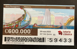 112 G, PORTUGAL, « Lottery Ticket », « Alma Portuguesa - MOLICEIRO», « Portuguese Soul - MOLICEIRO », "Boats", 2023 - Billetes De Lotería