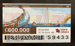 112 G, PORTUGAL, « Lottery Ticket », « Alma Portuguesa - MOLICEIRO», « Portuguese Soul - MOLICEIRO », "Boats", 2023 - Billetes De Lotería