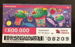 112 G, PORTUGAL, « Lottery Ticket », « SANTO ANTÓNIO », « Sant'Antonio », 2023 - Billetes De Lotería