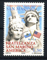 2008 SAN MARINO SET MNH ** 2187 Fratellanza San Marino - America - Ongebruikt